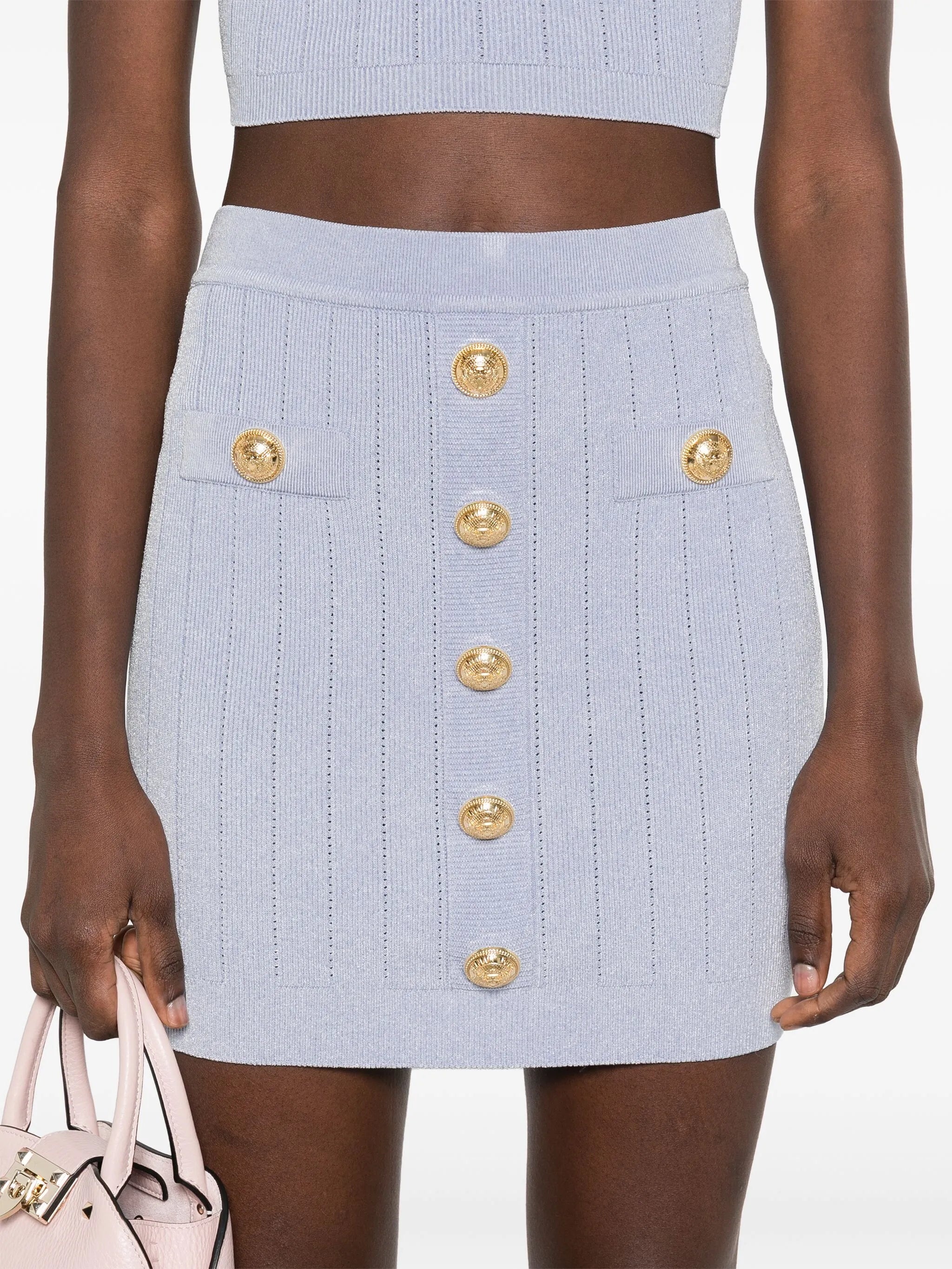 Coin-buttons Detailed Mini Skirt - 5