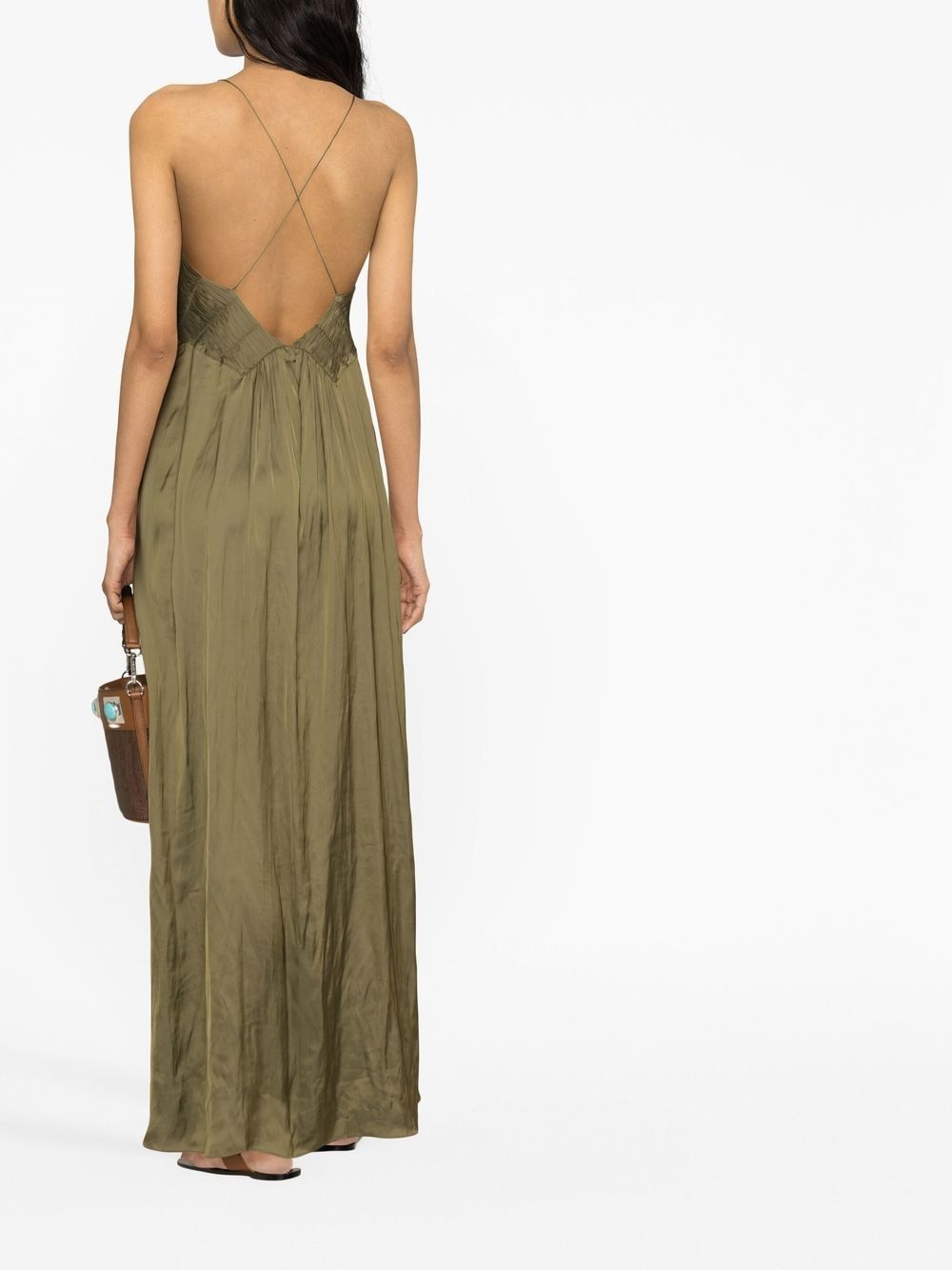 open-back satin maxi dress - 3