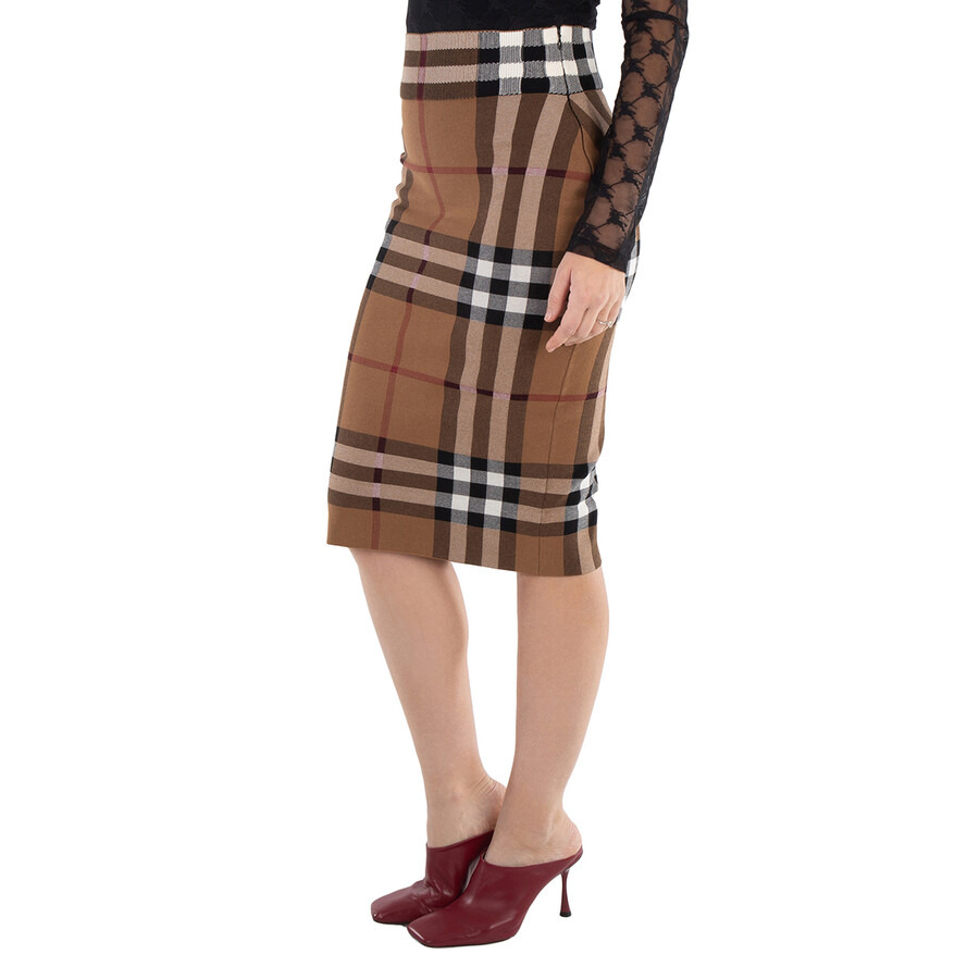 Burberry Birch Brown Check Jacquard Skirt - 5