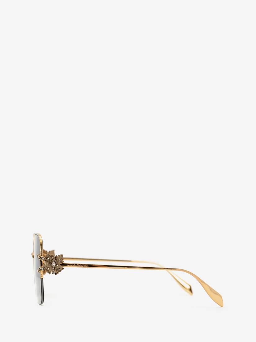 Women's Butterfly Jewelled Square Sunglasses in Gold - 2