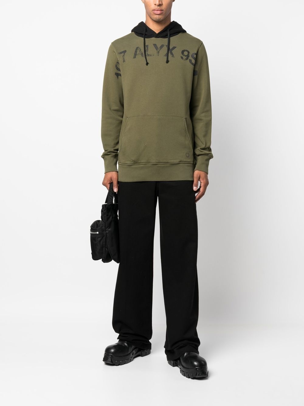 logo-print cotton hoodie - 3