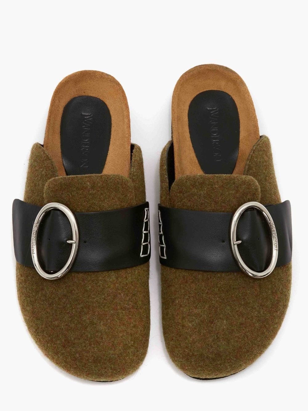 MEN’S FELT BUCKLE LOAFER MULES - 4