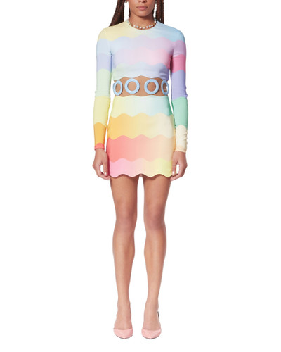 CASABLANCA Rainbow Wave Cut-Out Mini Dress outlook