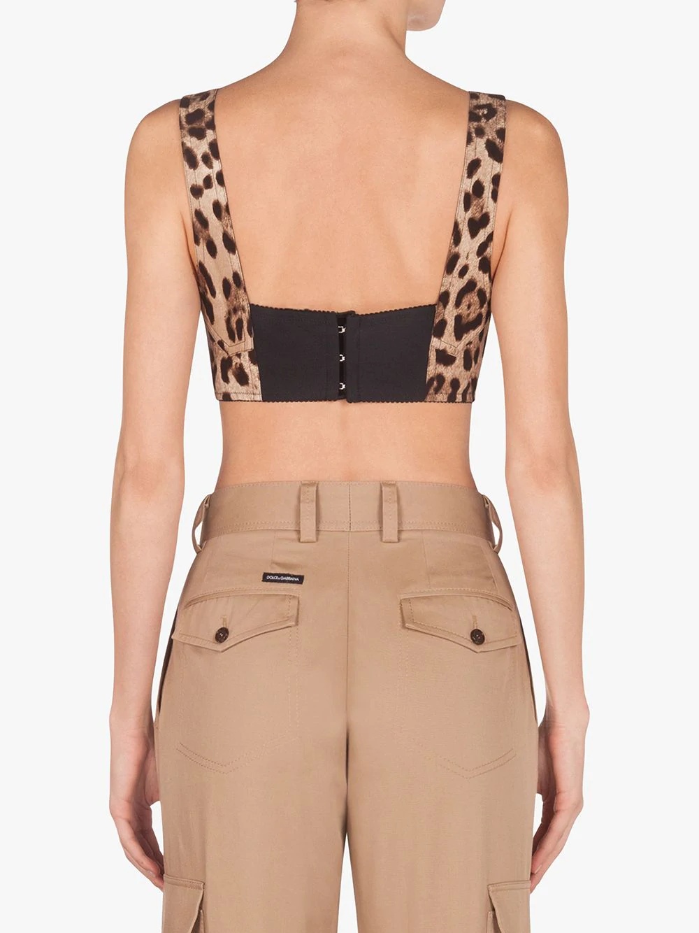 leopard print bustier top - 4