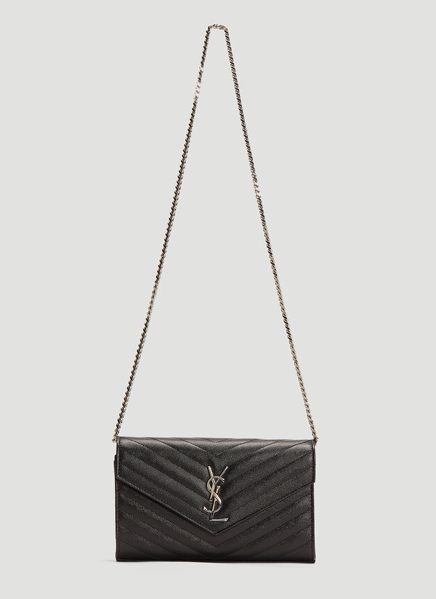 YSL Monogrammed Wallet Bag in Black - 1
