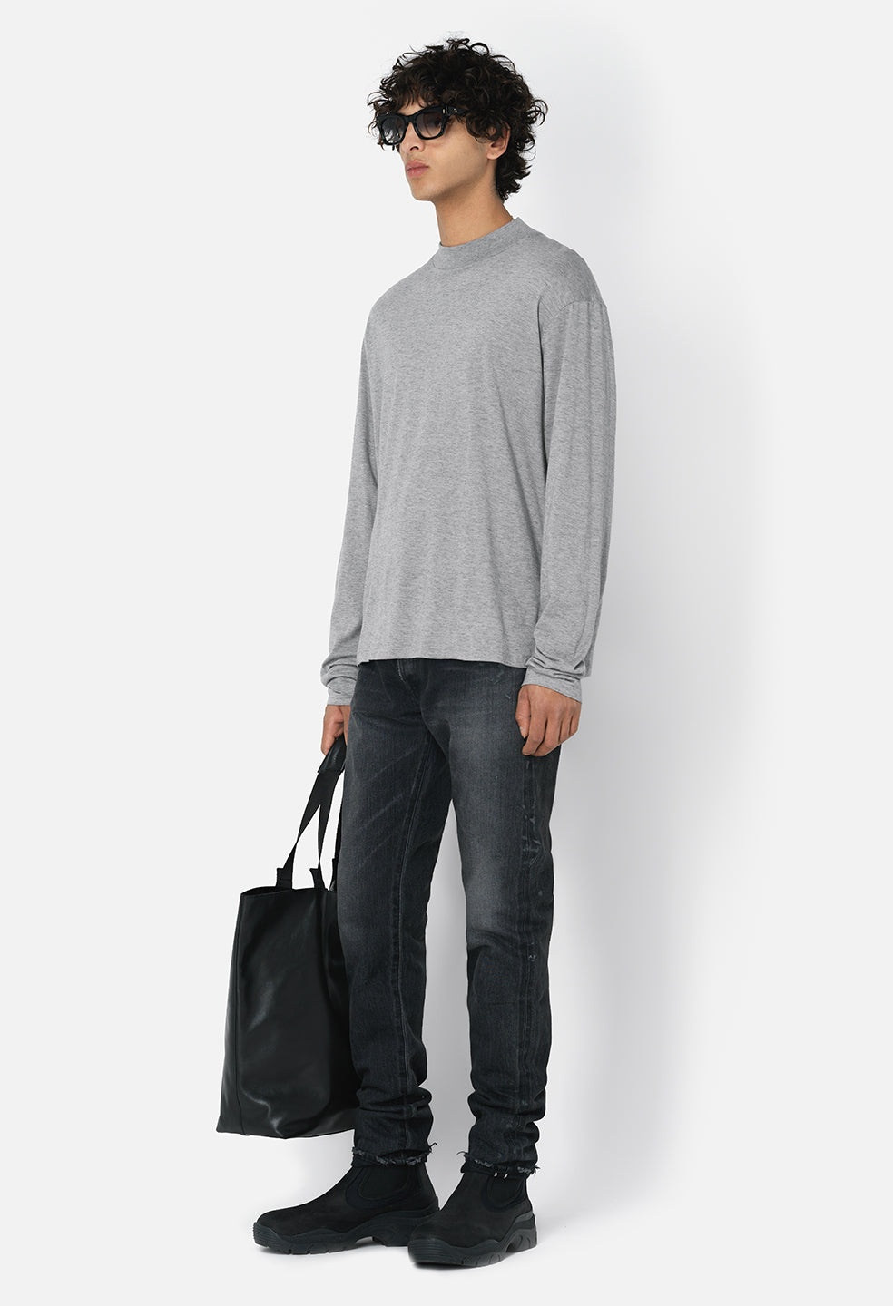 COTTON CASHMERE MOCK NECK - 3