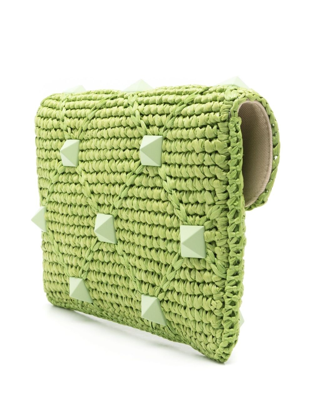 Rockstud crochet-knit clutch bag - 3