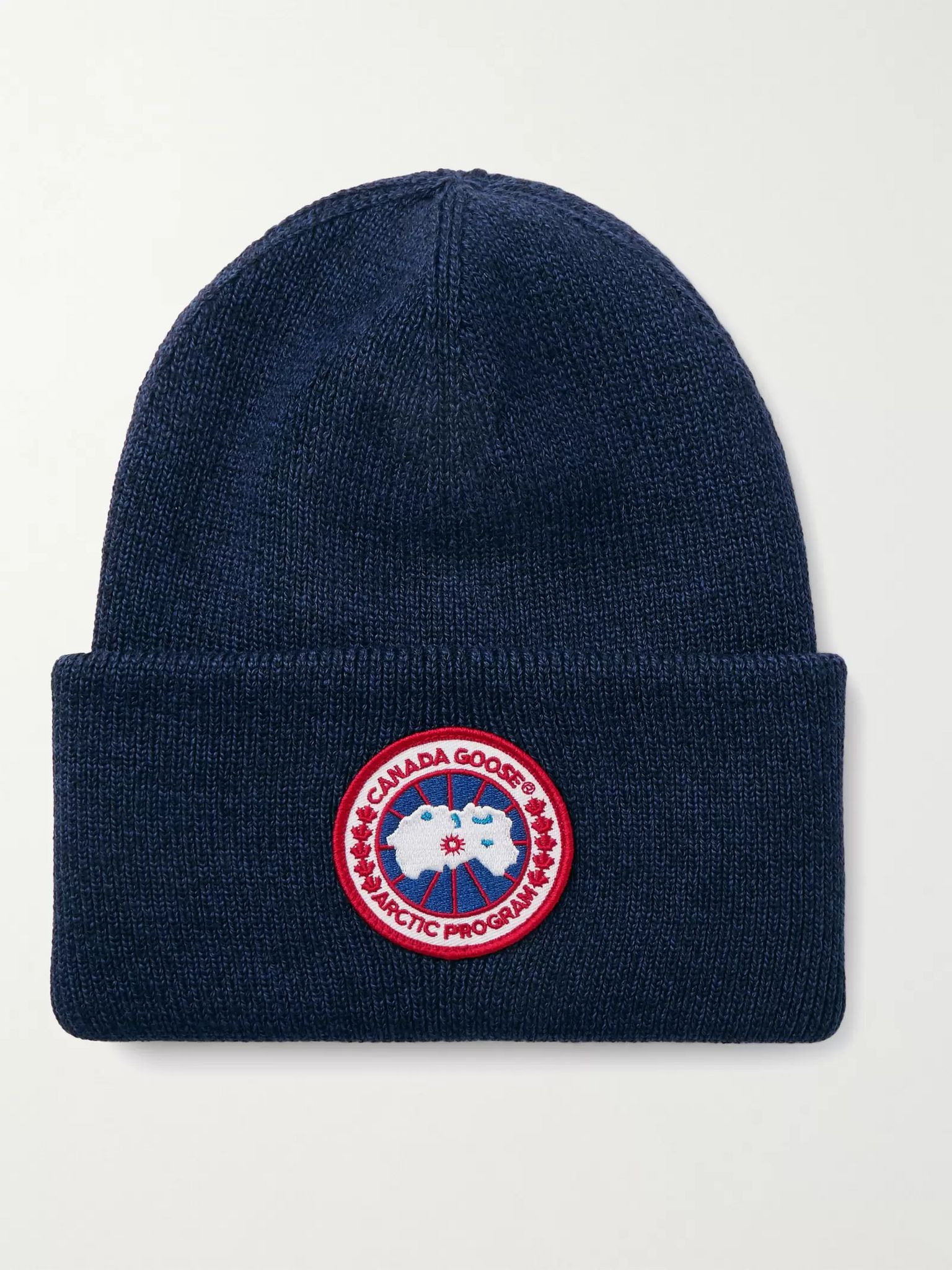 Logo-Appliquéd Merino Wool Beanie Navy - 1