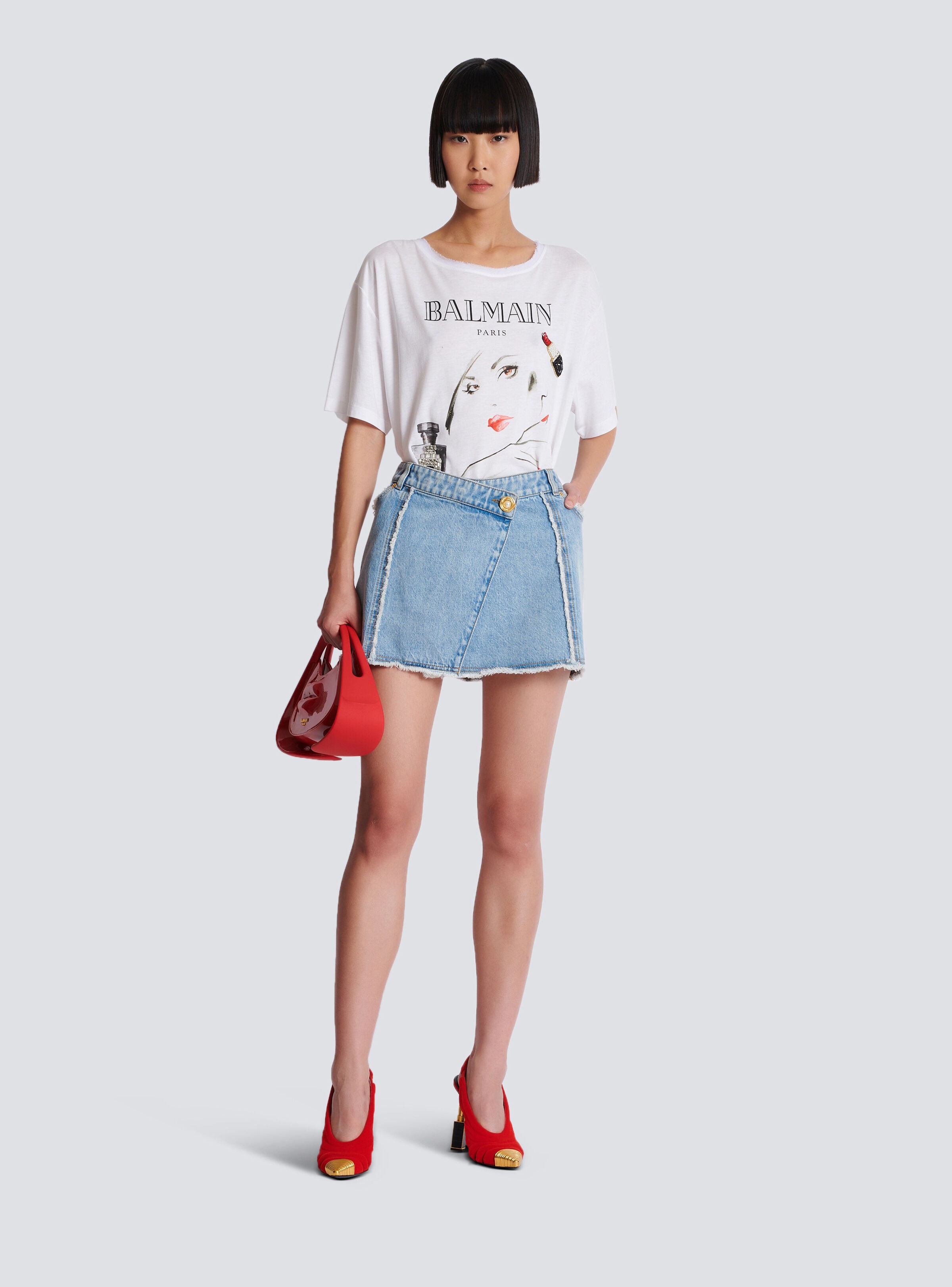 Printed Balmain Beauty T-shirt with patches - 2