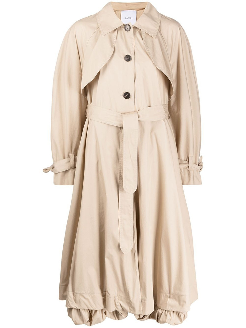 flared belted trench coat 1
