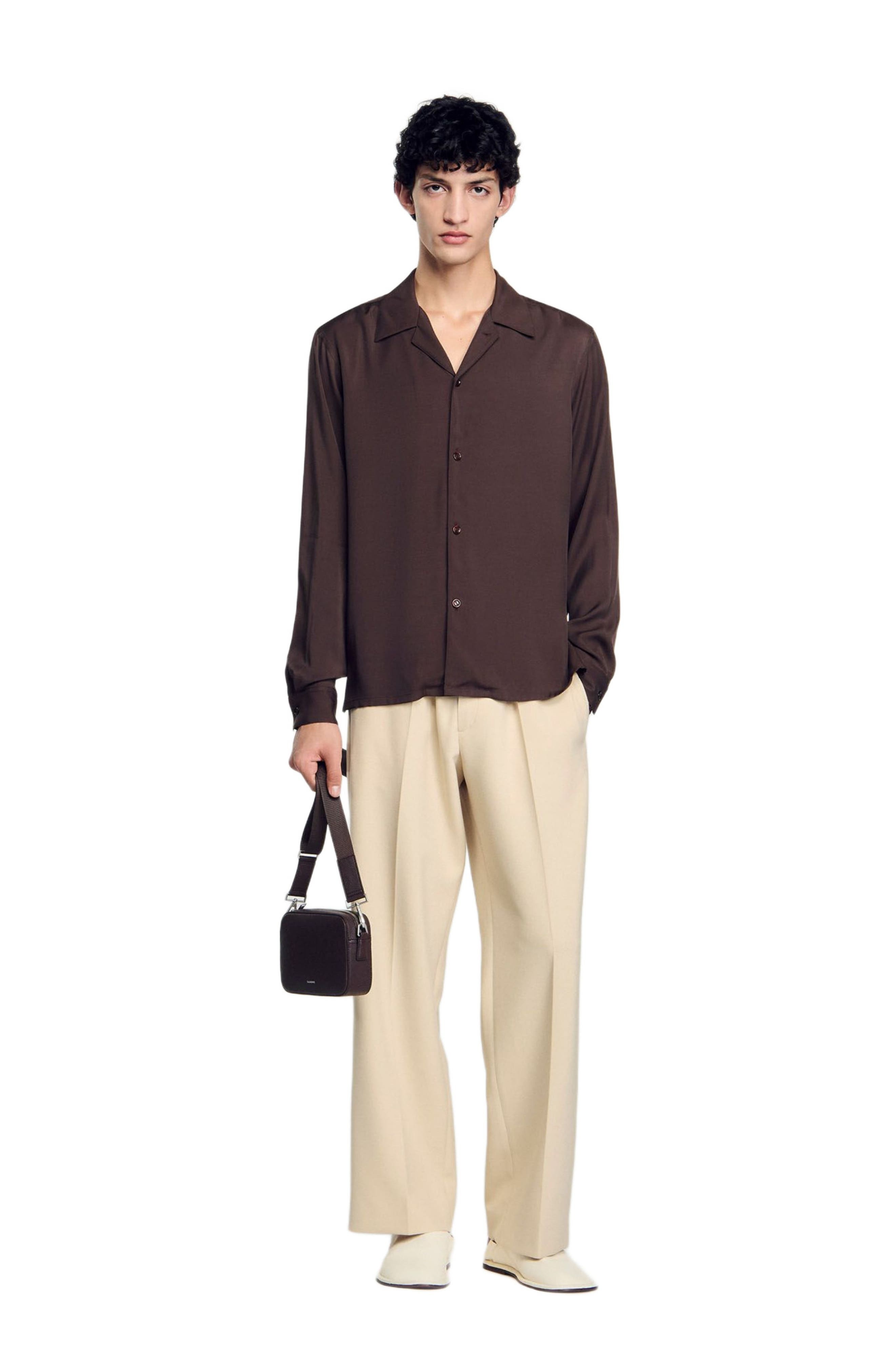 SANDRO Floaty shirt in Moka. at Nordstrom - 6