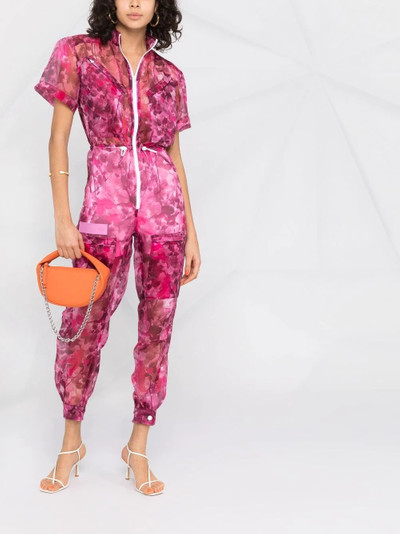 Mr & Mrs Italy Blossom camouflage-print tapered jumpsuit outlook