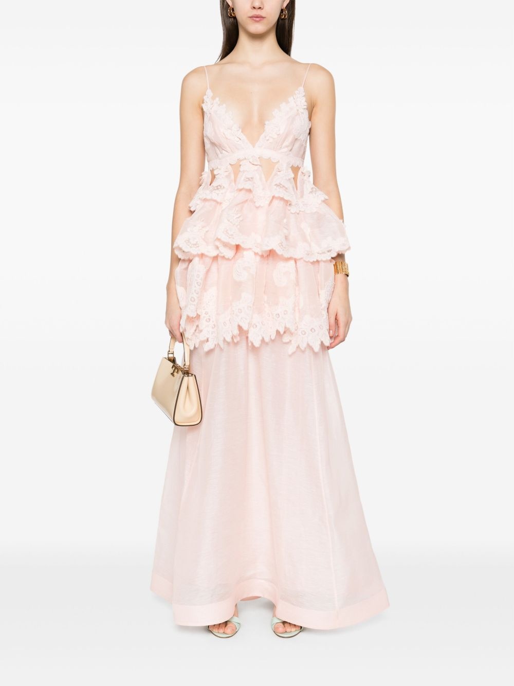 tiered lace maxi dress - 2
