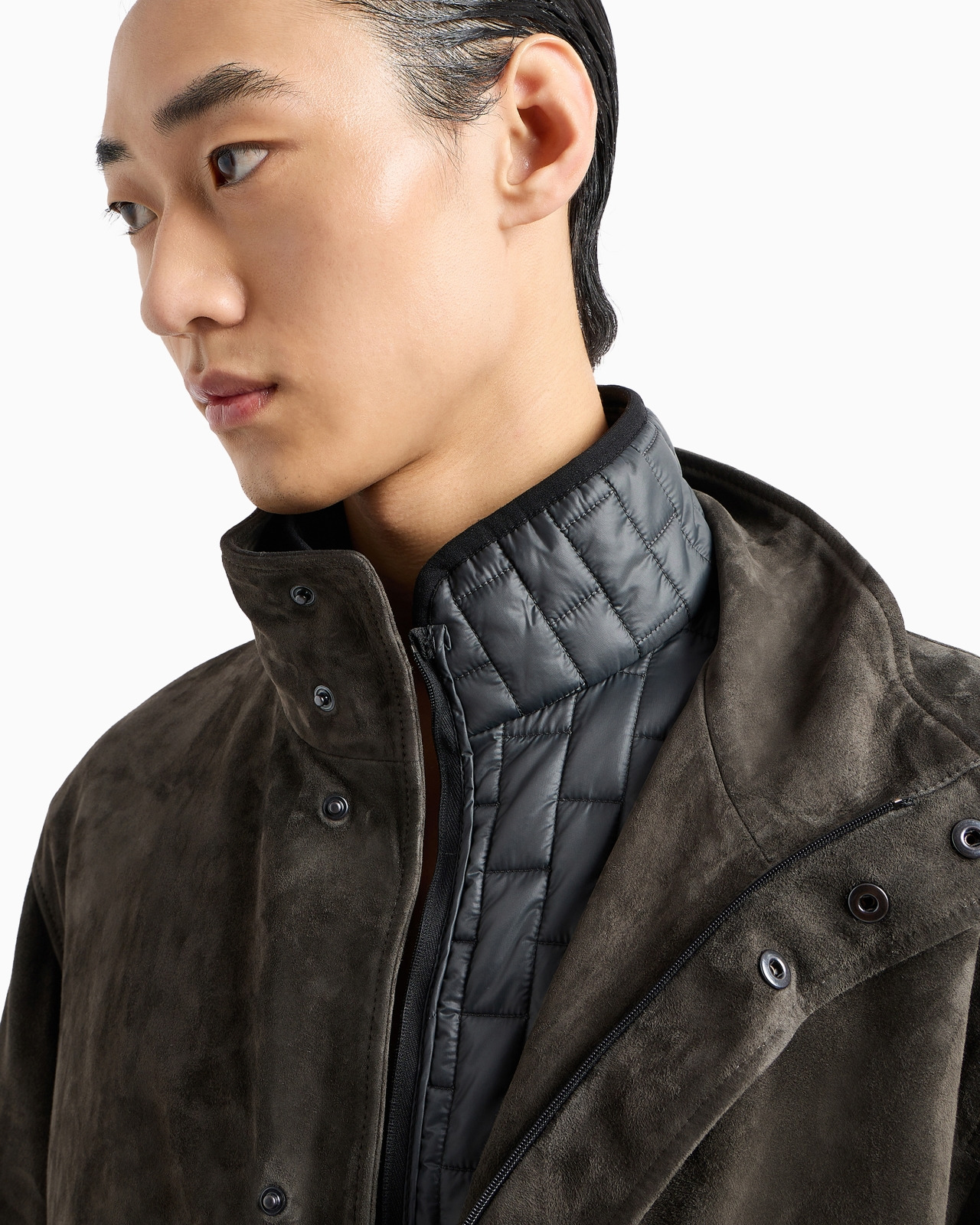 Goat suede relaxed-fit blouson with removable inner jacket - 5