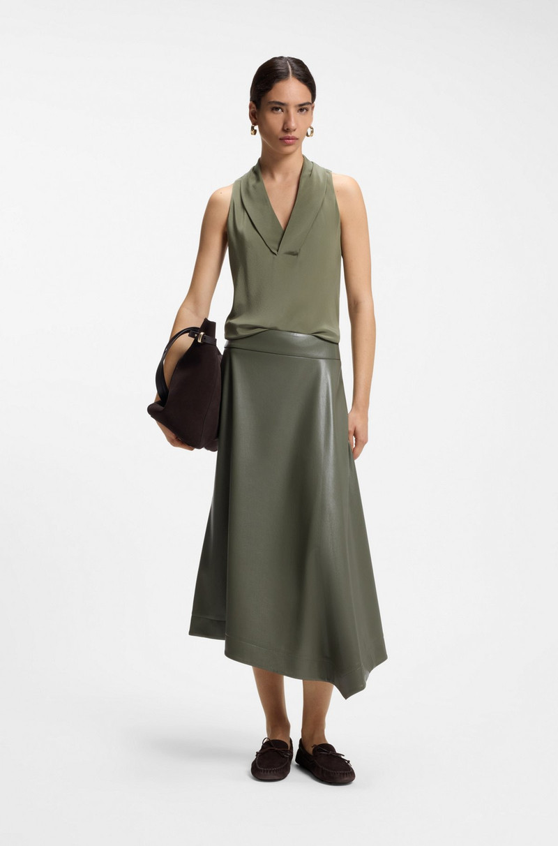 BOSS SLEEVELESS BLOUSE IN SANDWASHED SILK WITH V NECKLINE outlook