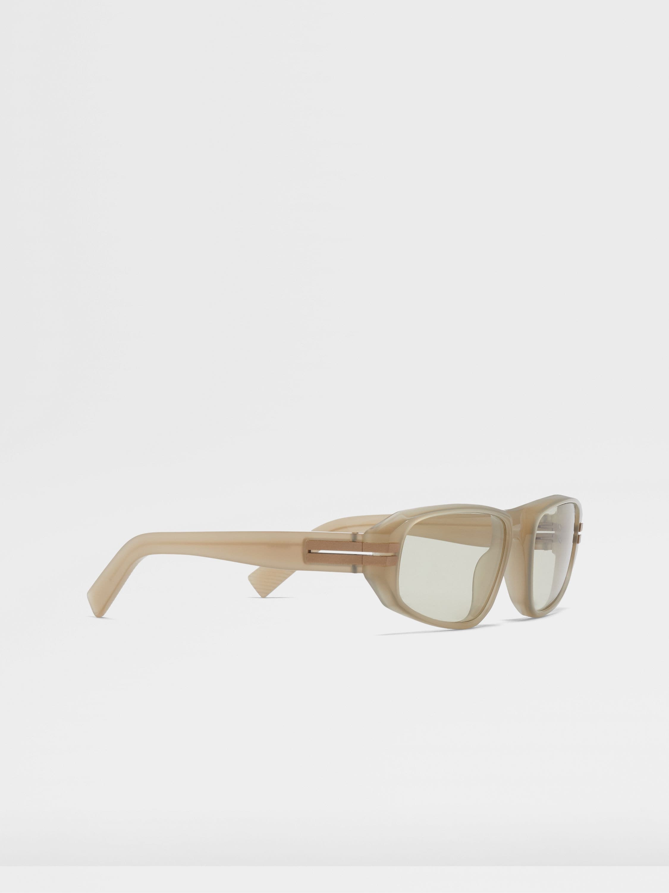 LIGHT BEIGE ACETATE SUNGLASSES - 3