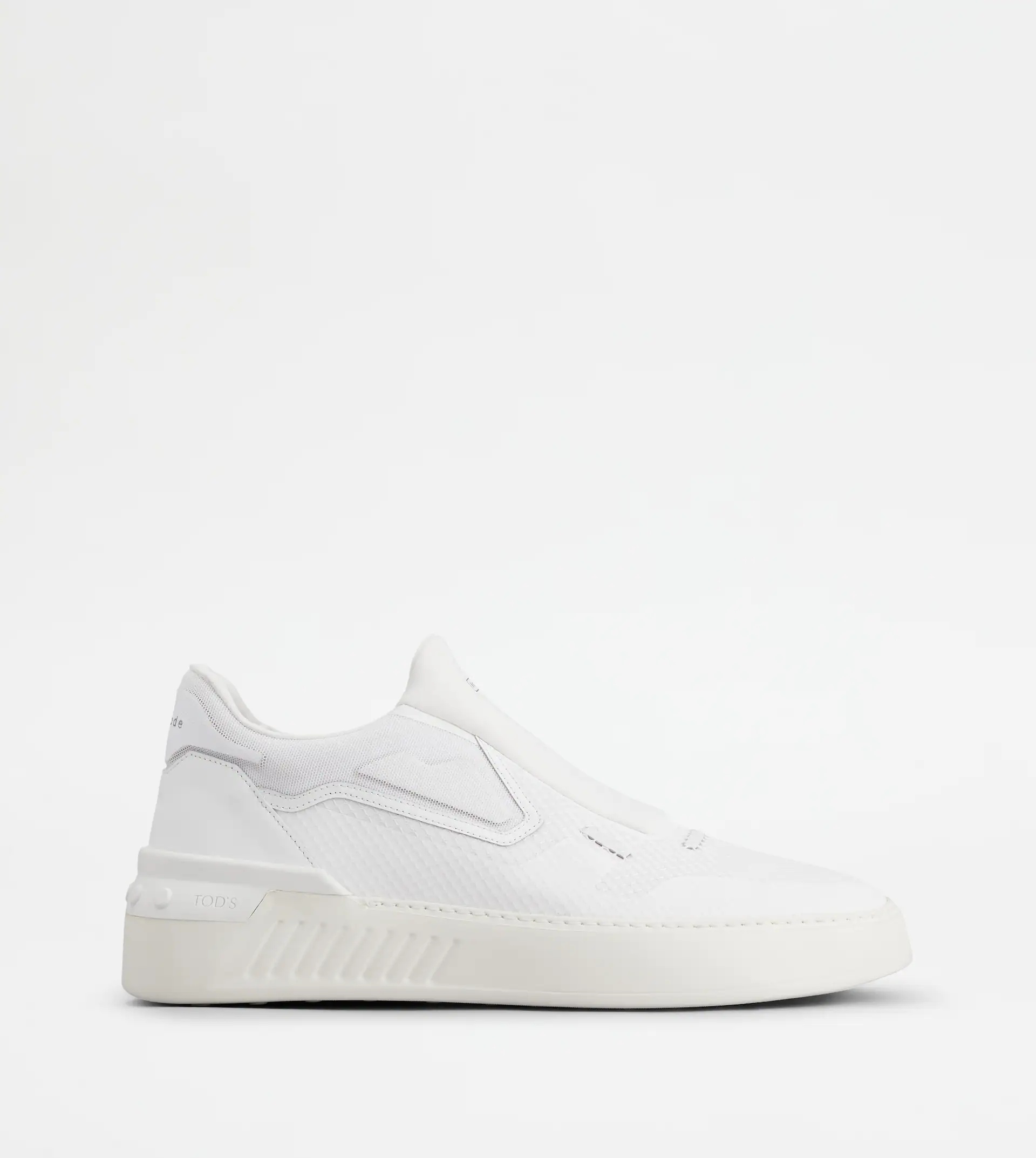 NO_CODE X SLIP-ON SHOES IN TECHNICAL FABRIC AND LEATHER - WHITE - 1