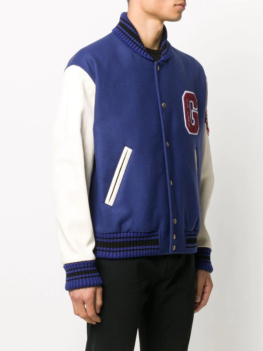 logo patch baseball jacket - 3