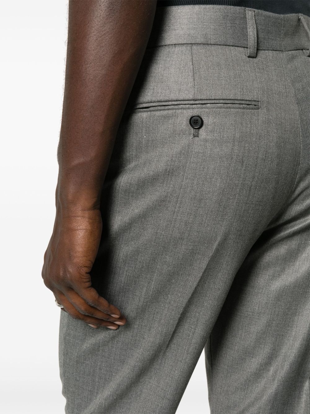 pressed-crease mÃ©lange straight-leg trousers - 5