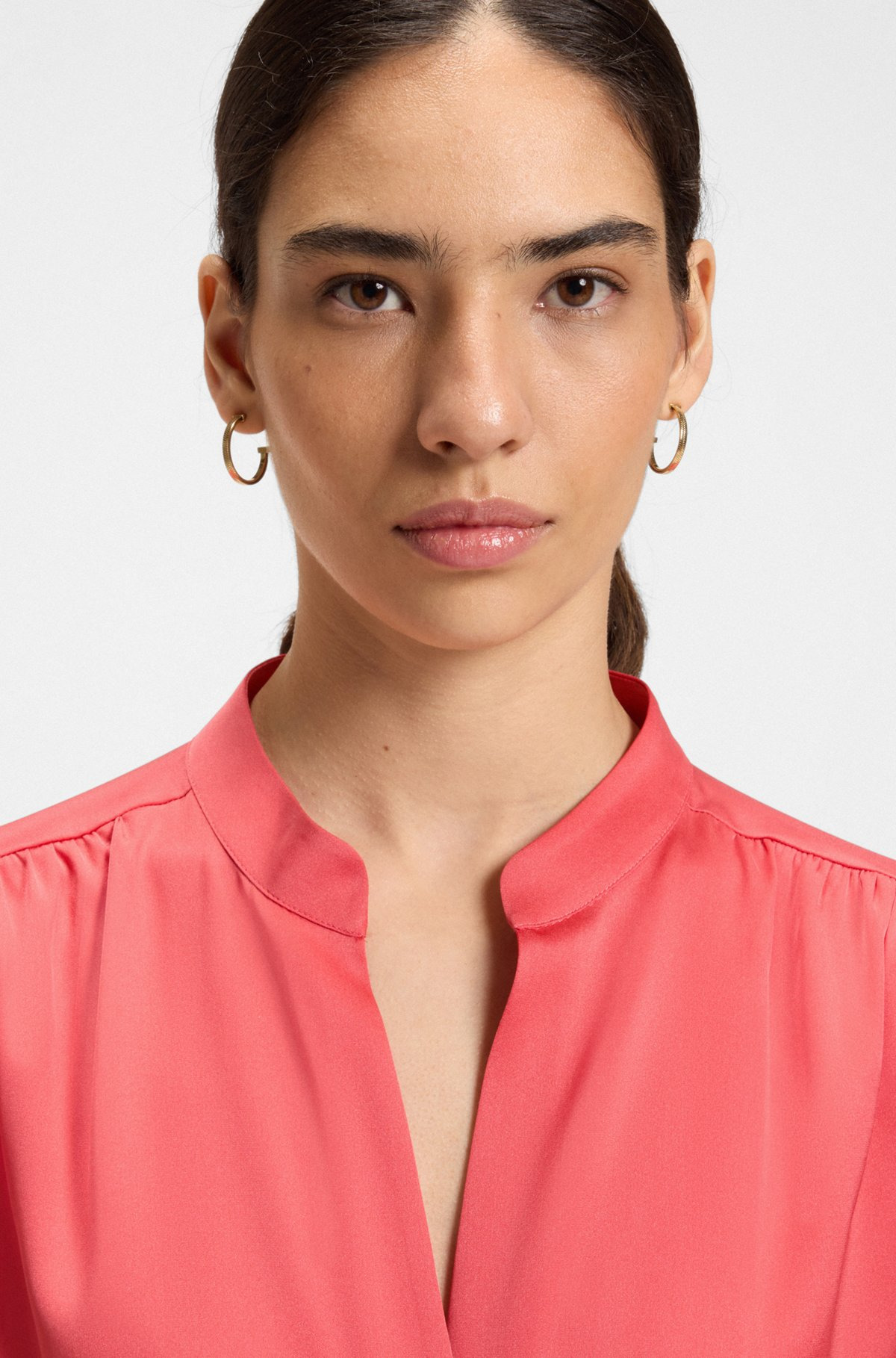 REGULAR-FIT BLOUSE IN STRETCH SILK - 4
