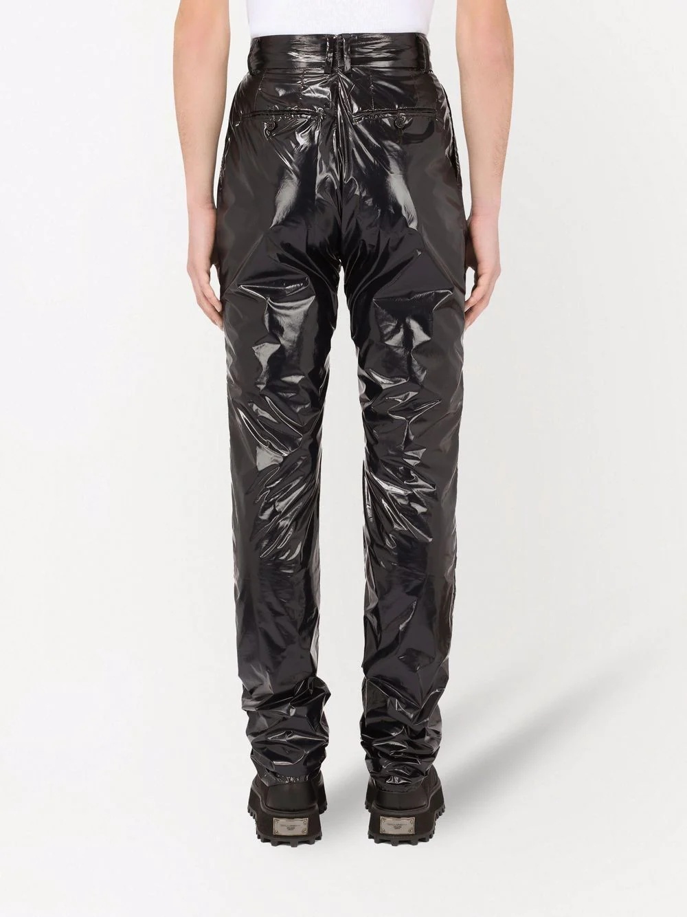 high-shine slim-fit trousers - 4