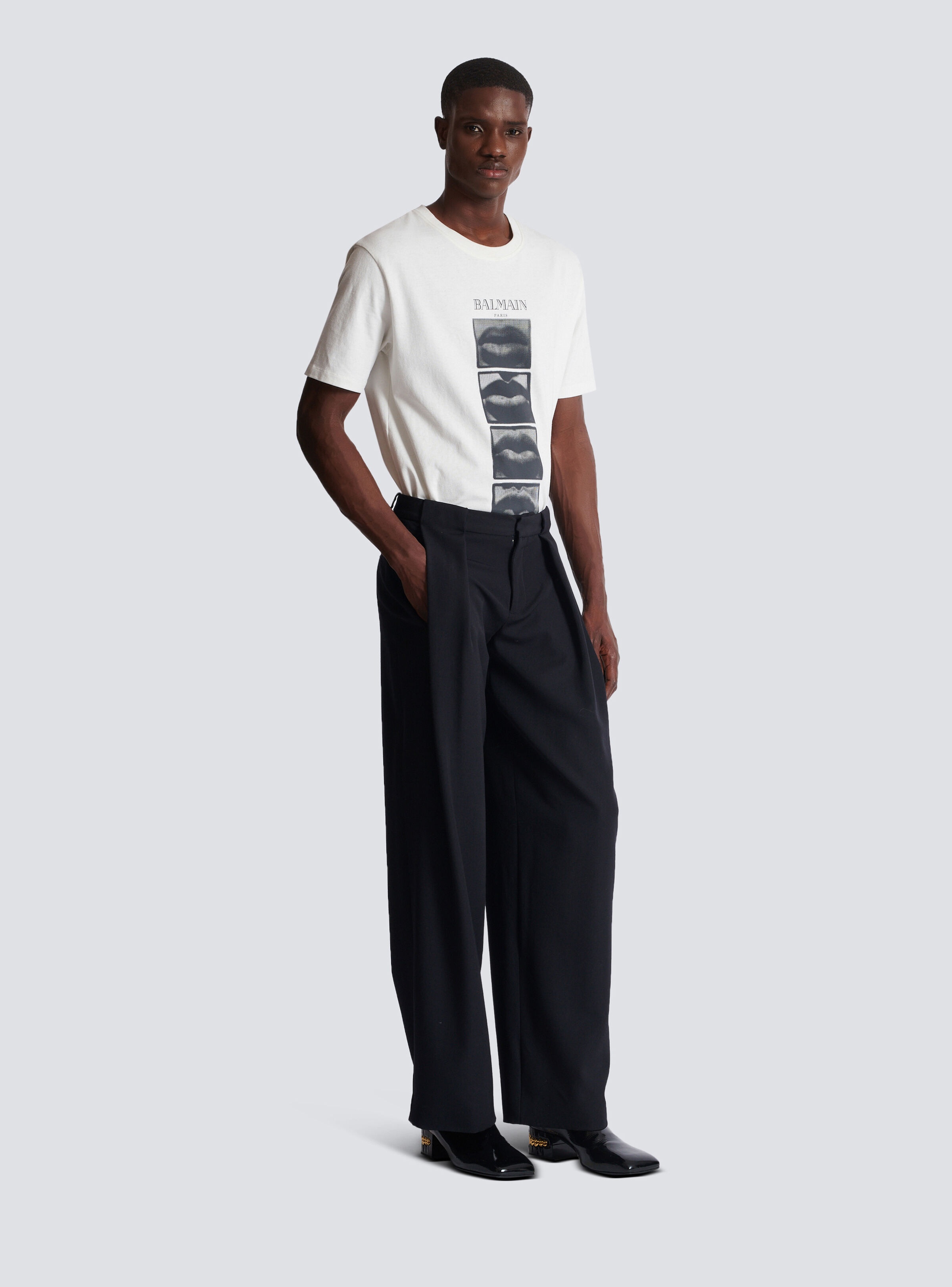 Pleated grain de poudre trousers - 3