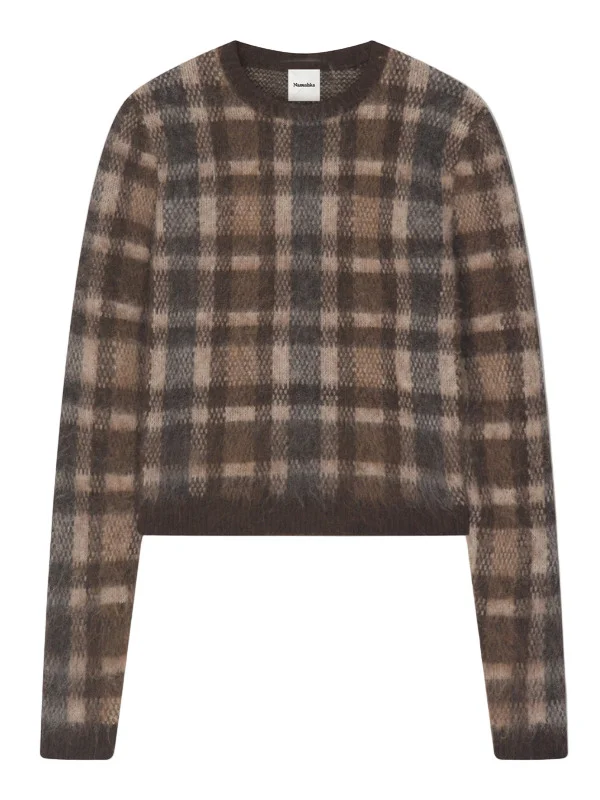 Farica Sweater in Brown/Creme Check - 1