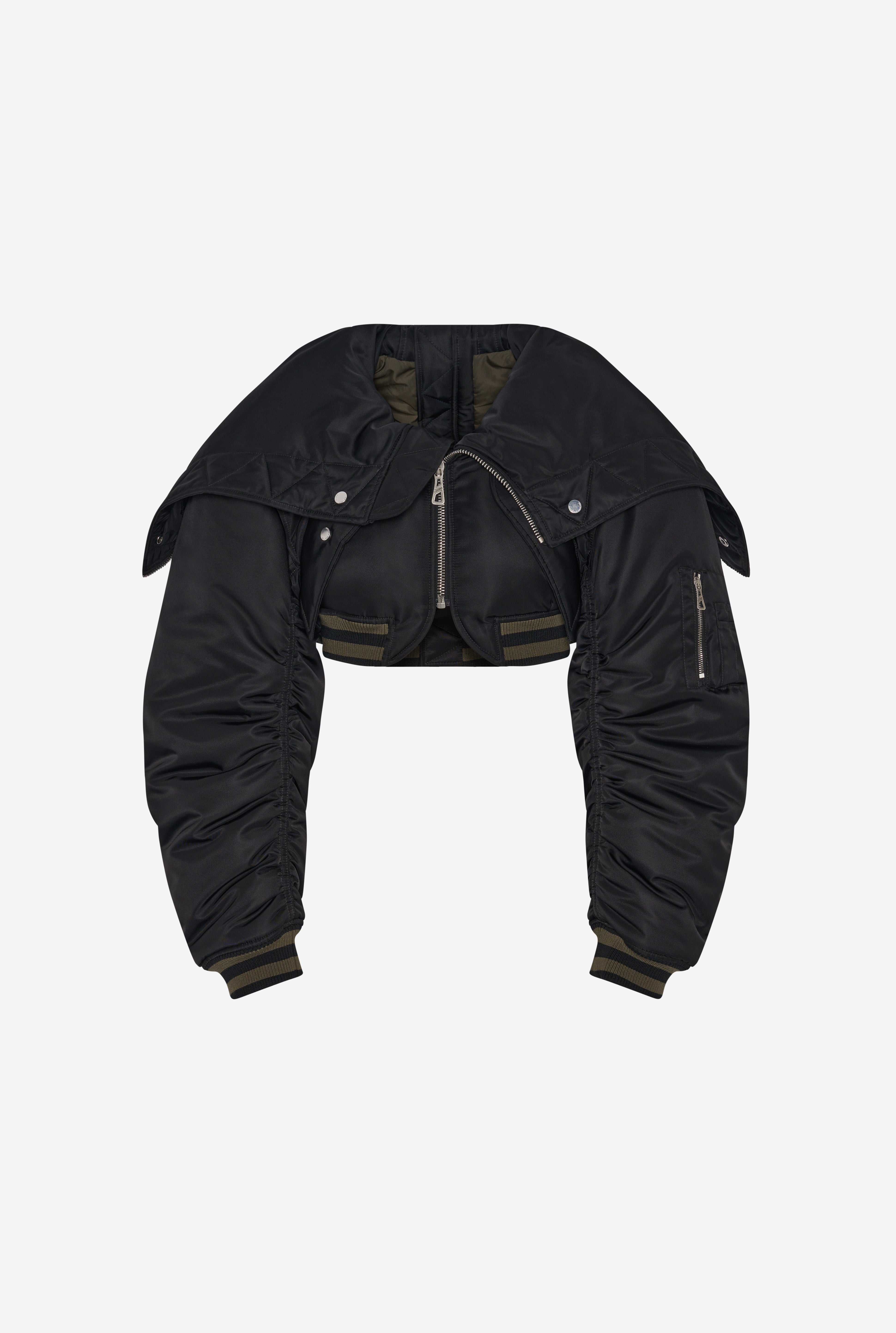 THE QUILTED CROPPED BOMBER JACKET - 7