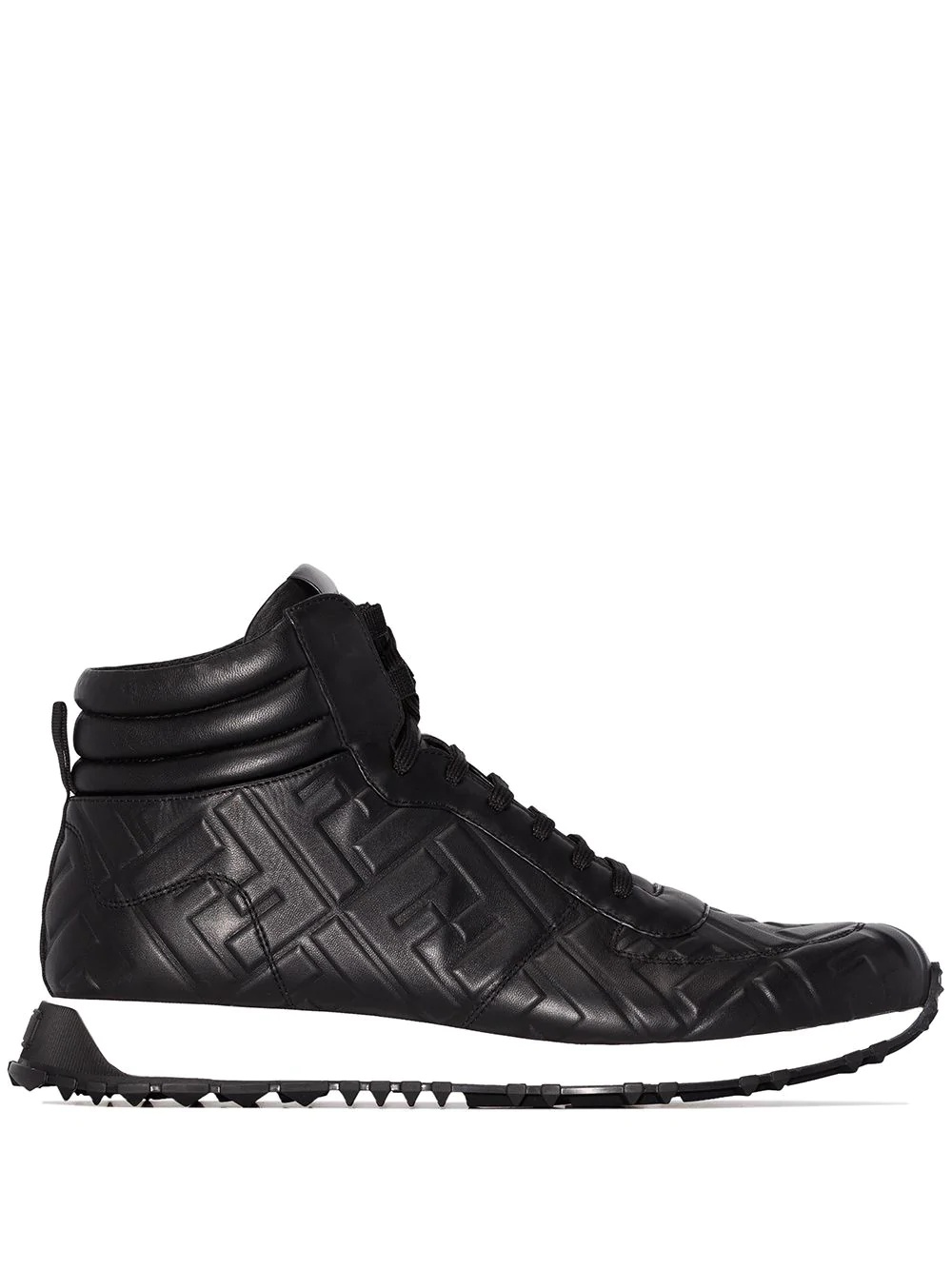 embossed FF motif high-top sneakers - 1