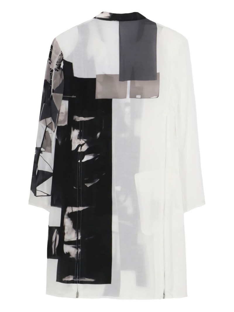 Yohji Yamamoto abstract-print coat outlook
