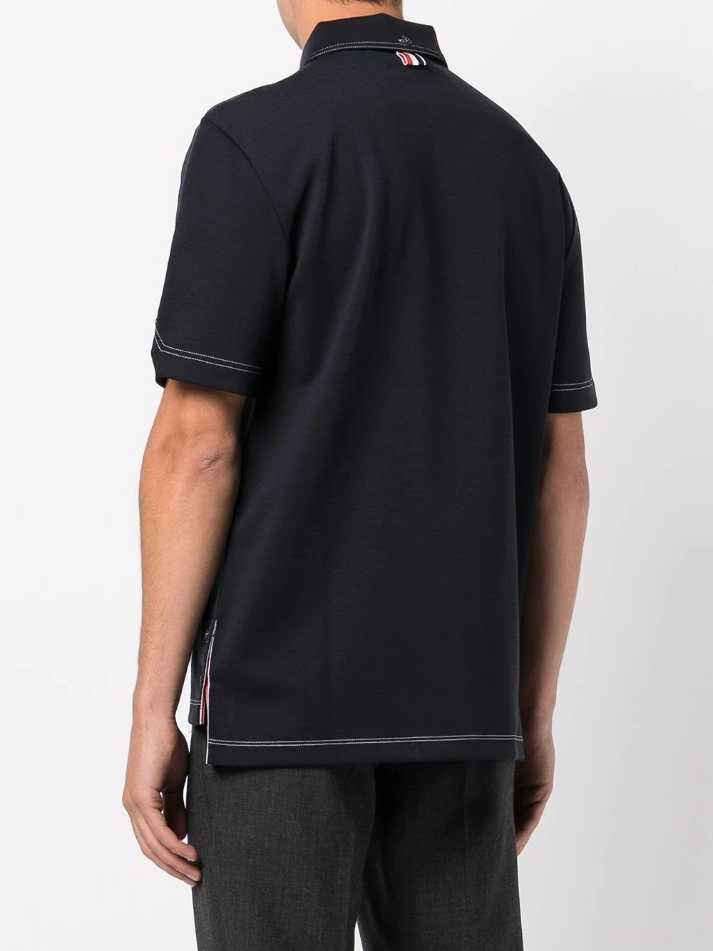 contrast-stitch polo shirt - 4