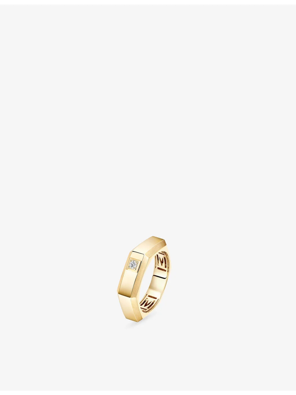 Moderniste Medium 18ct Gold And 0.03ct Diamond Ring - 1