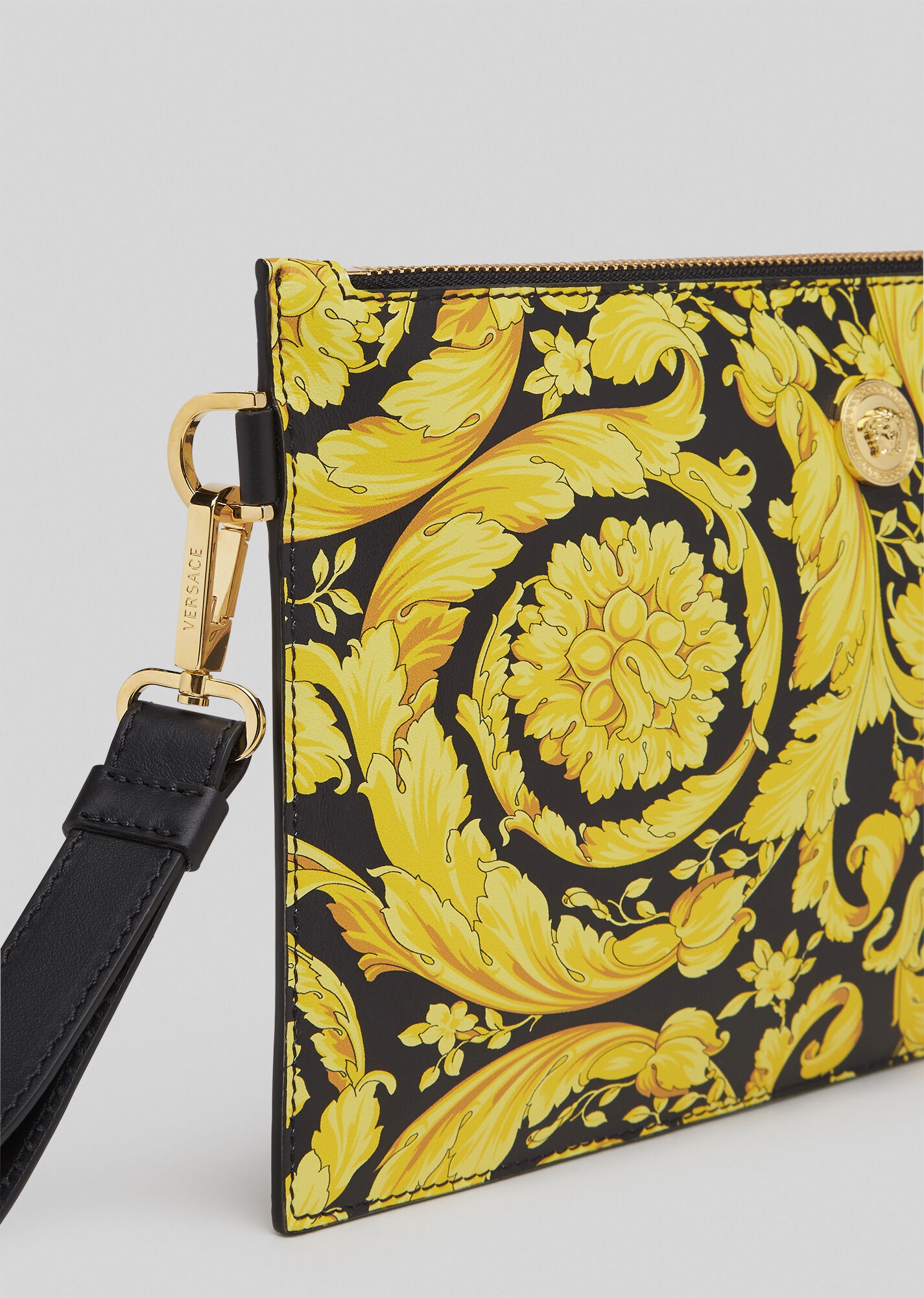 Barocco Print Leather Pouch - 5