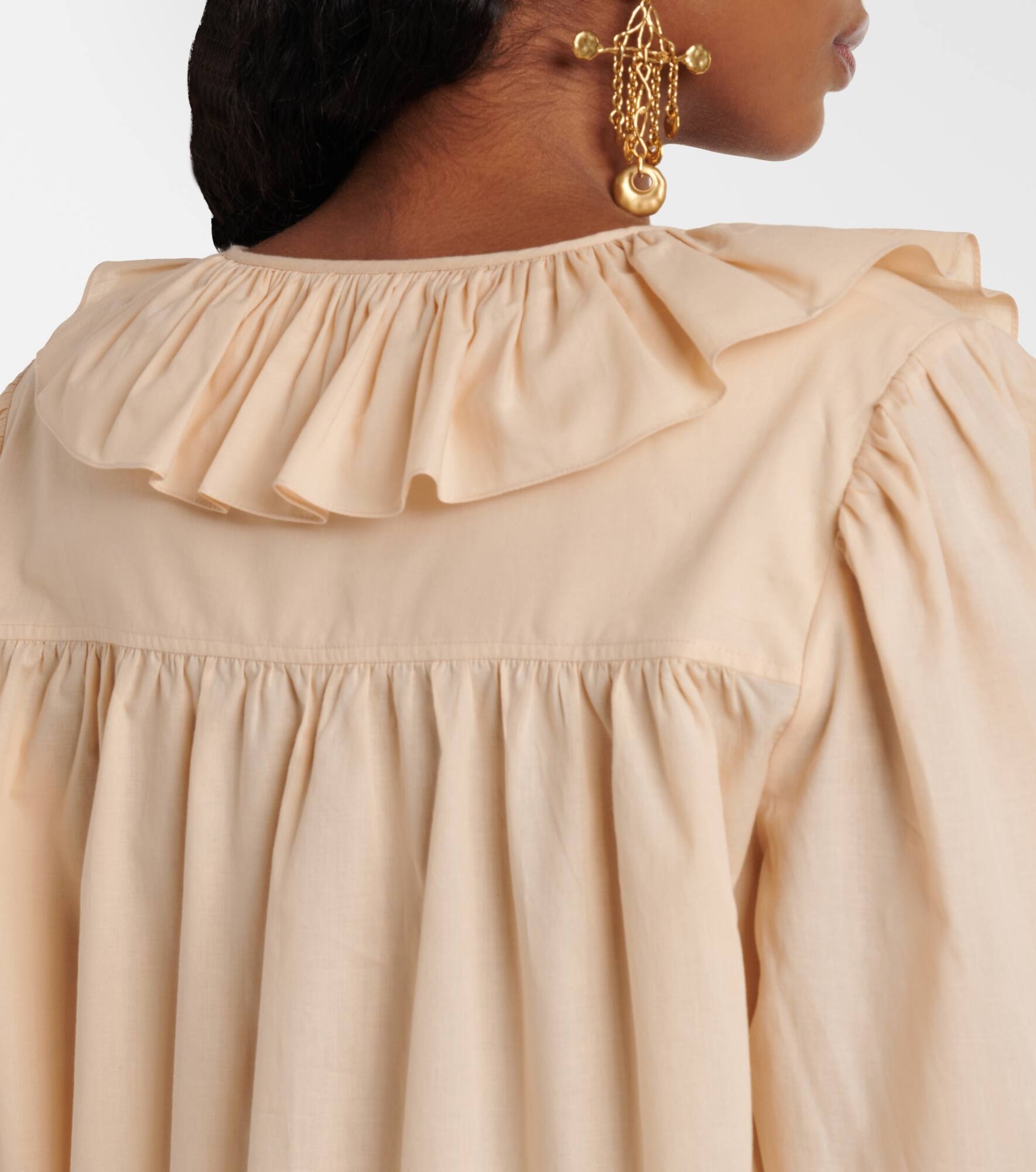 Ruffled cotton voile blouse - 6