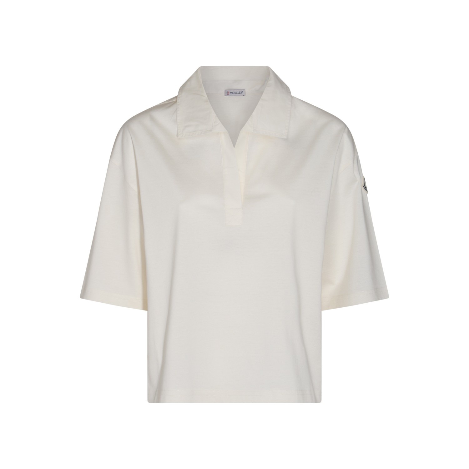 WHITE COTTON POLO SHIRT - 1