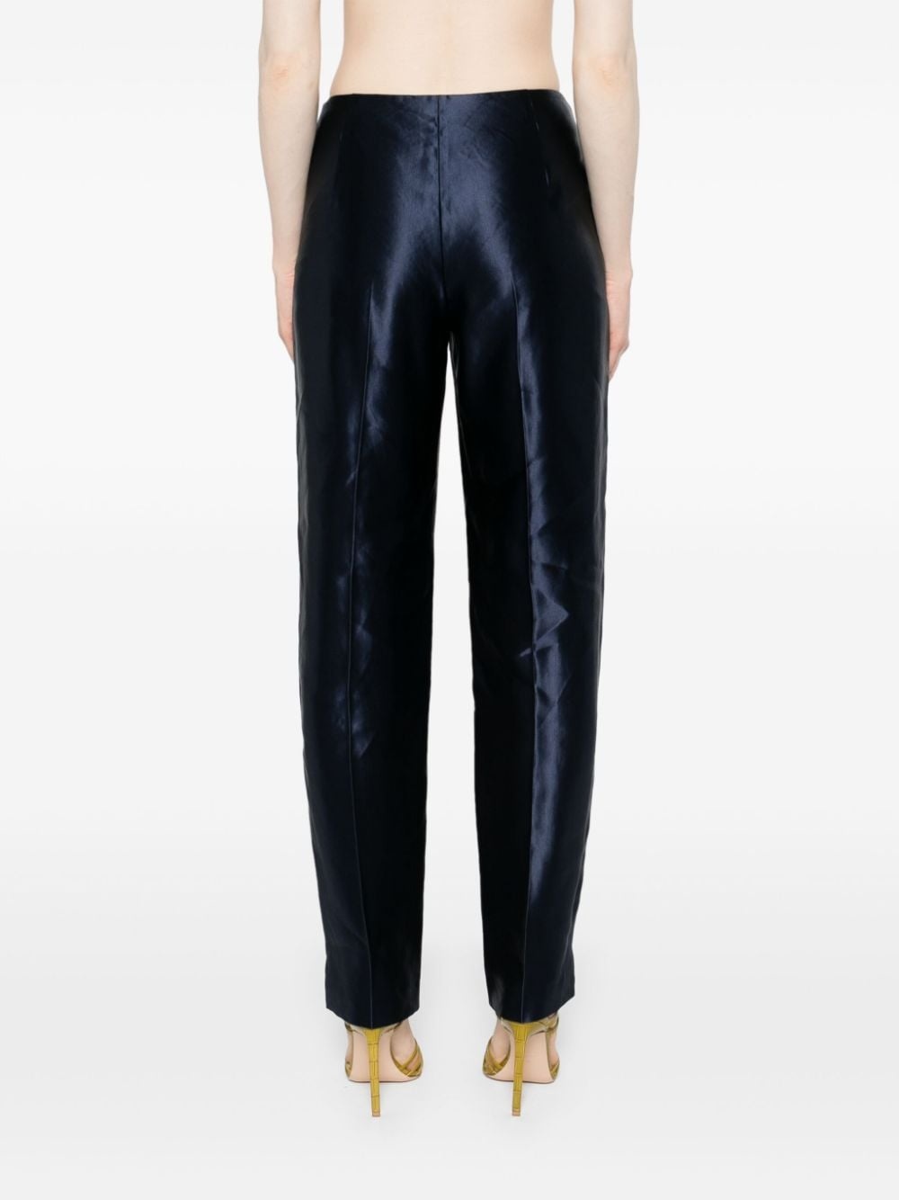 seam-detail satin trousers - 4