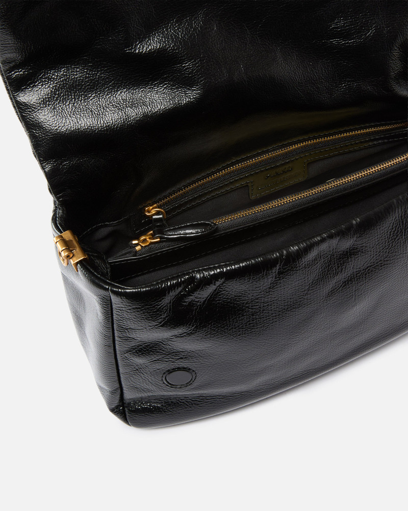 LOVE BAG CLICK SOFT HORIZONTAL HANDLE MEDIUM CROSSBODY BAG IN SHINY LEATHER 4