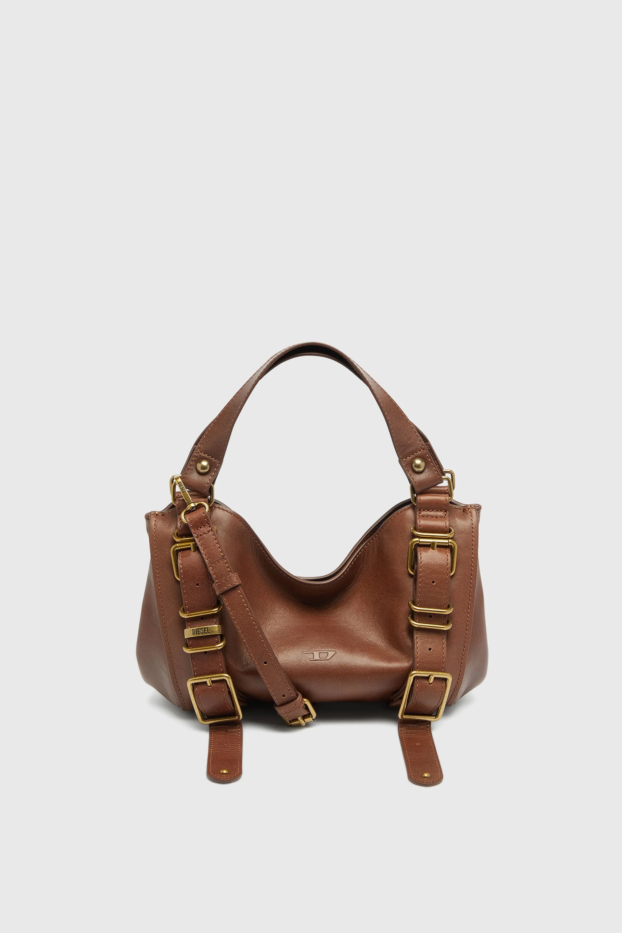 D-ONE-SMALL TOP-HANDLE BAG IN TREATED LEATHER - 1