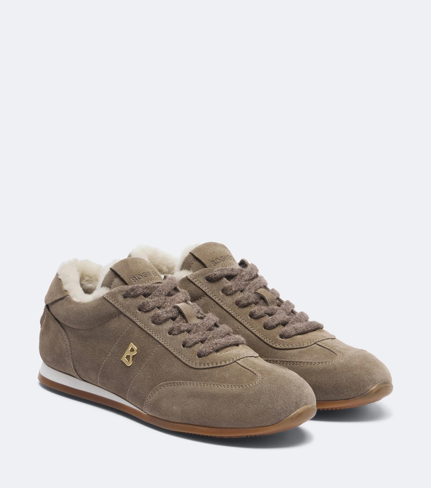 Valencia shearling-lined suede sneakers - 1