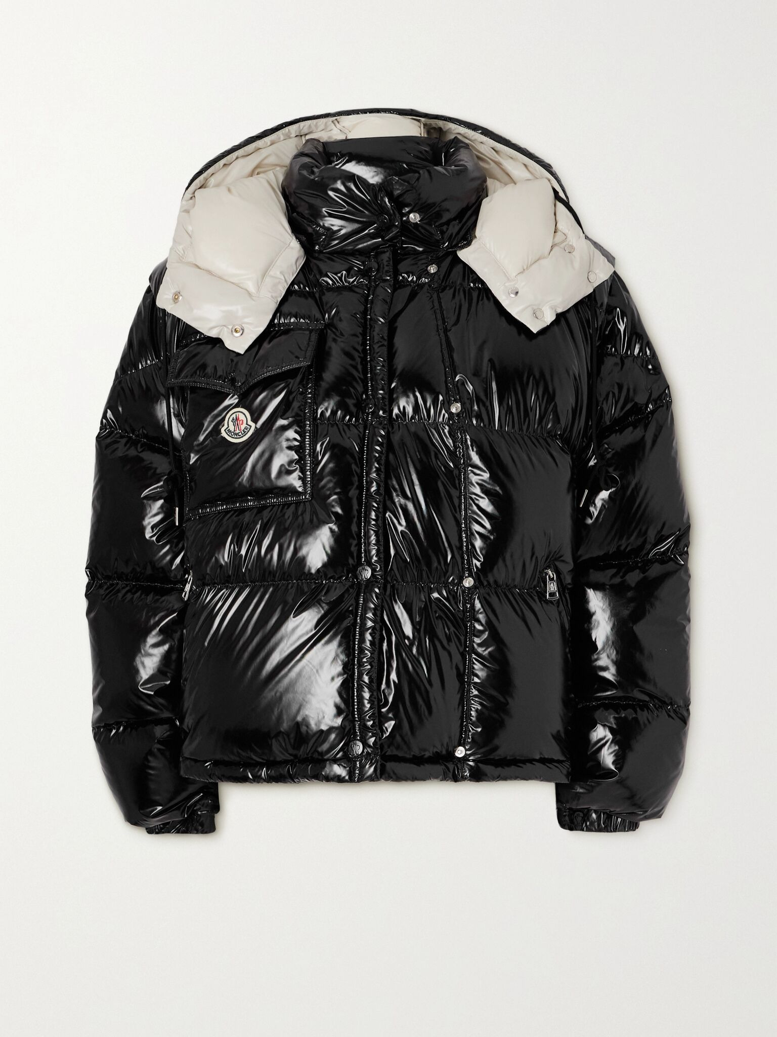 Karakorum convertible hooded quilted glossed-ripstop down jacket Black - 1