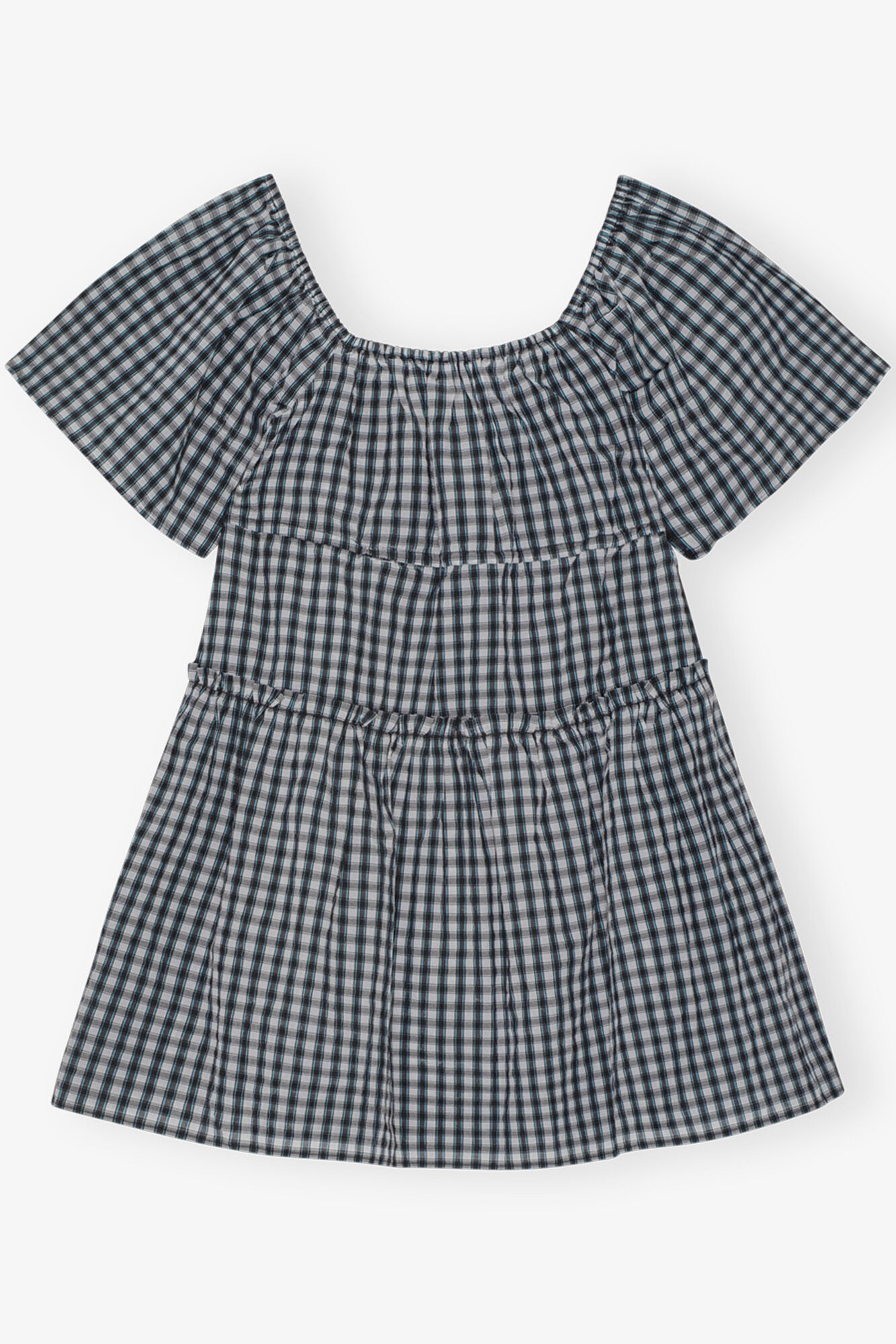 SEERSUCKER CHECK MINI LAYER DRESS - 6