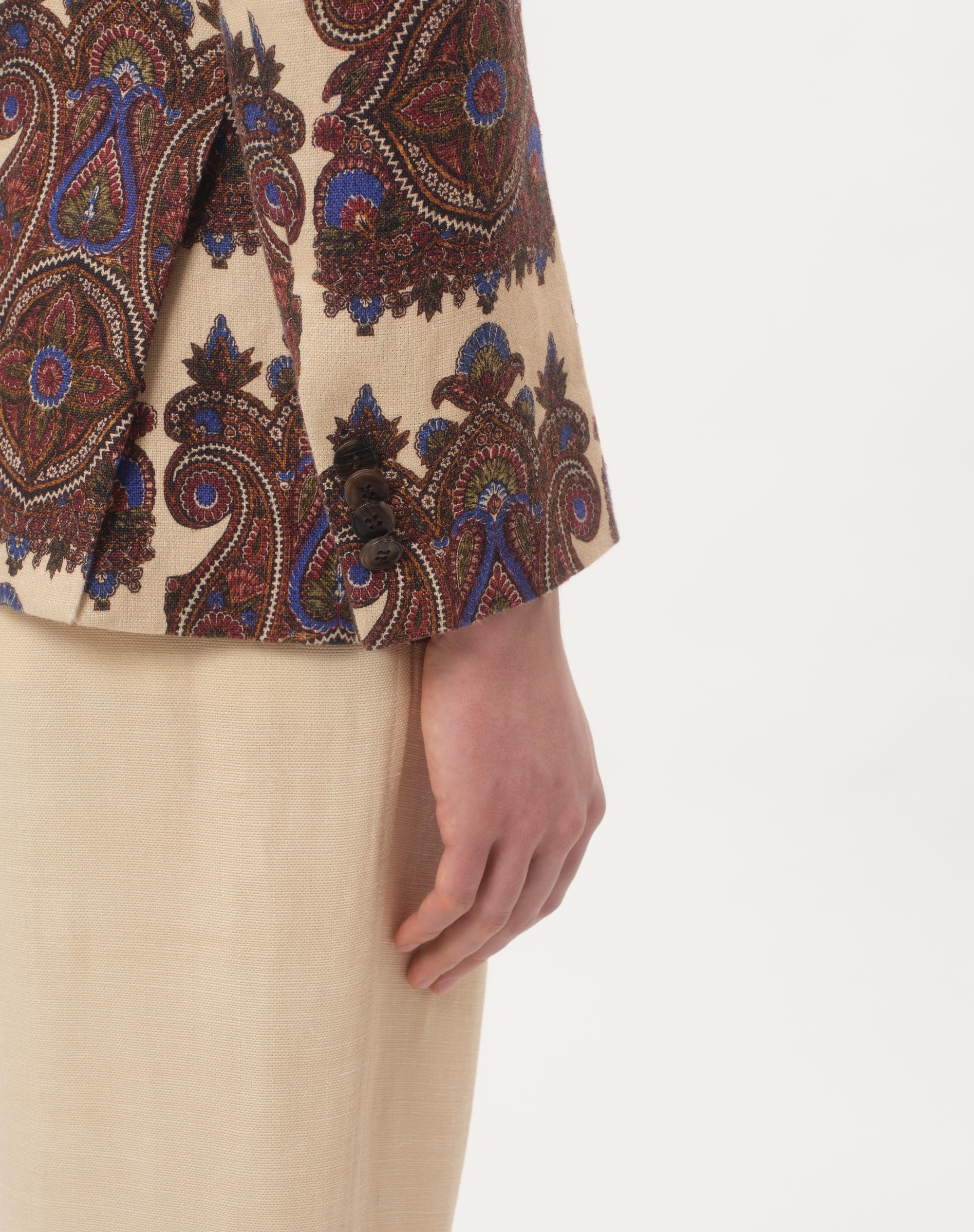 SINGLE-BREASTED JACKET IN CANAPONE WITH VOYAGE IMAGINAIRE PRINT - 3