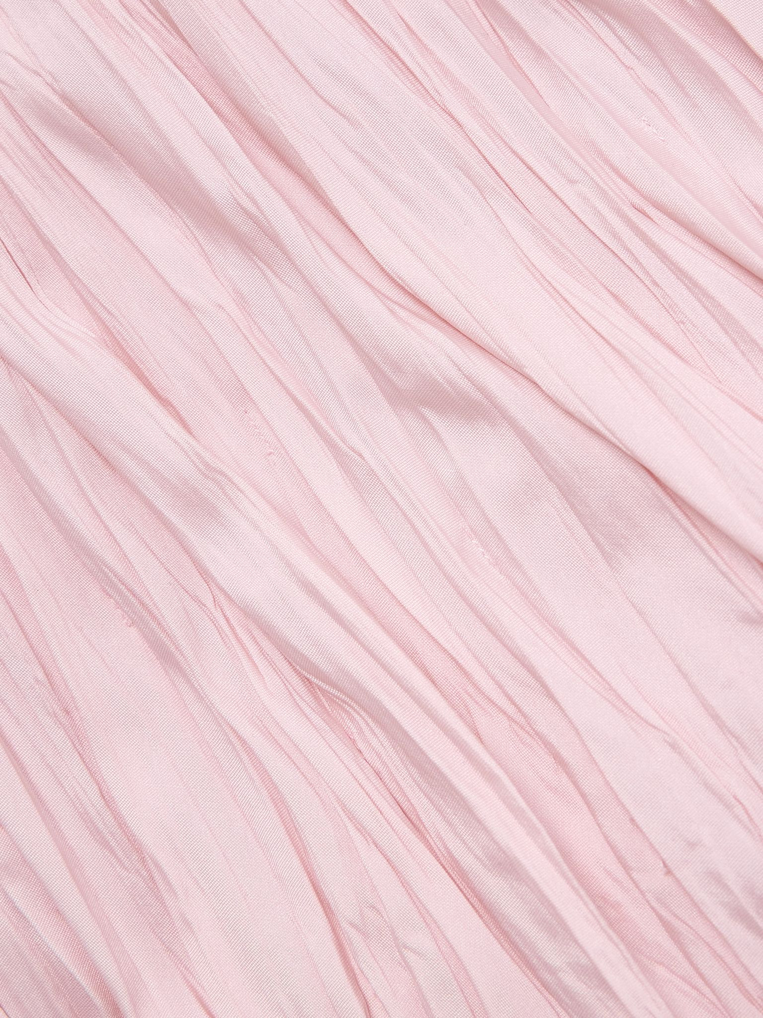 Strapless gathered plissé-taffeta gown Pink - 4