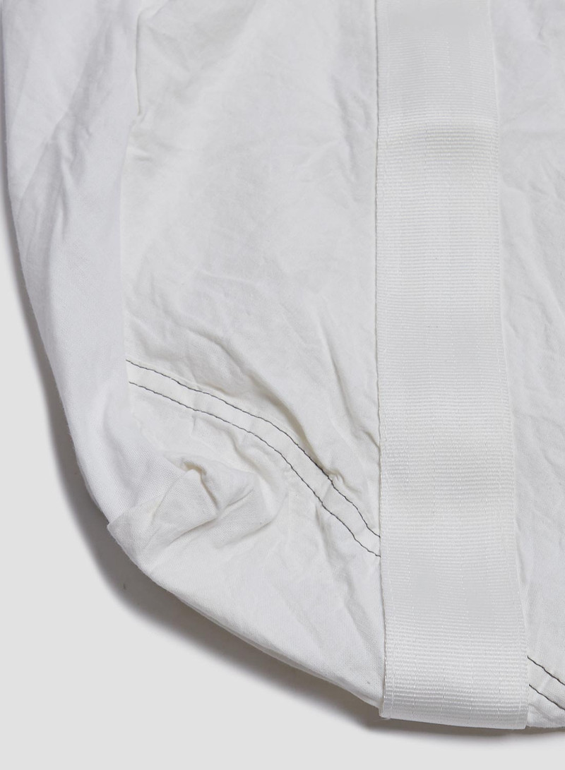 Puebco Recycled Vintage Parachute Light Tote Bag White Belt 5