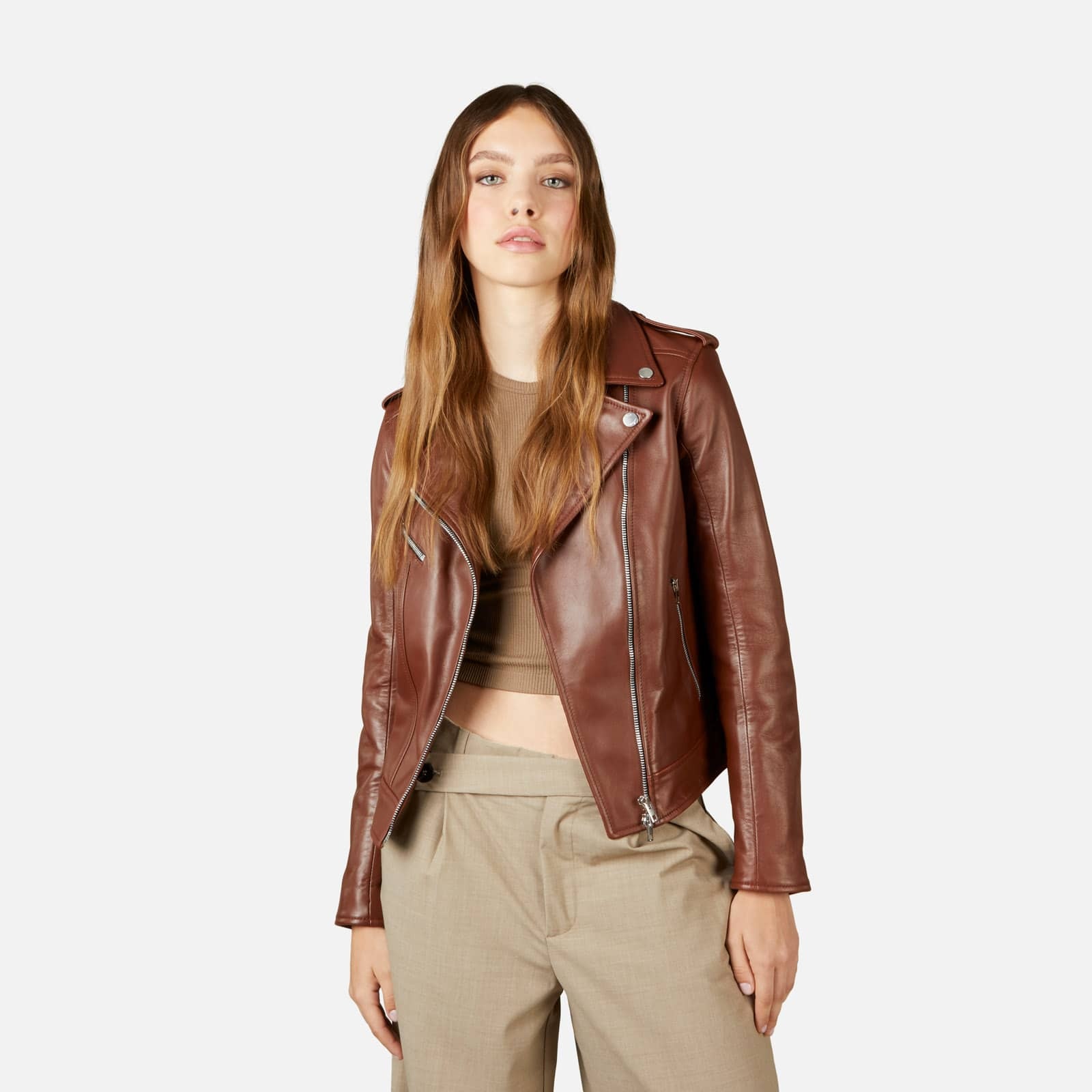 Leather Jacket Brown - 4