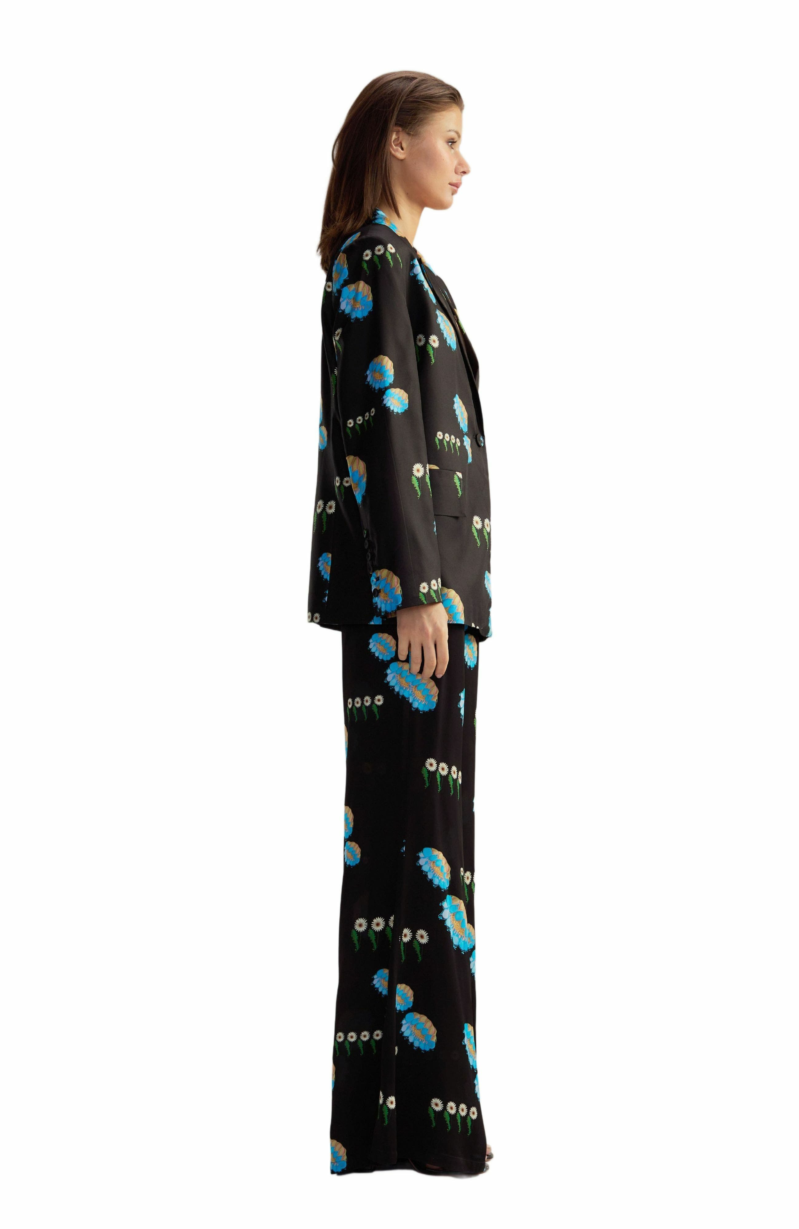 Cynthia Rowley Blake Flared Pants in Black Floral at Nordstrom - 2