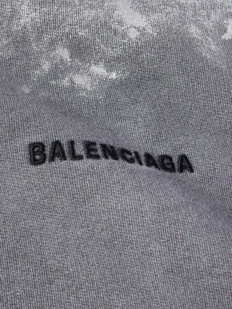 Men's Balenciaga Back Hoodie 중간 적합 회색 4