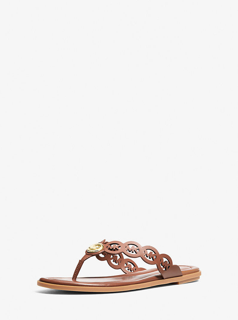 MICHAEL KORS Janie Perforated Logo Leather Sandal outlook
