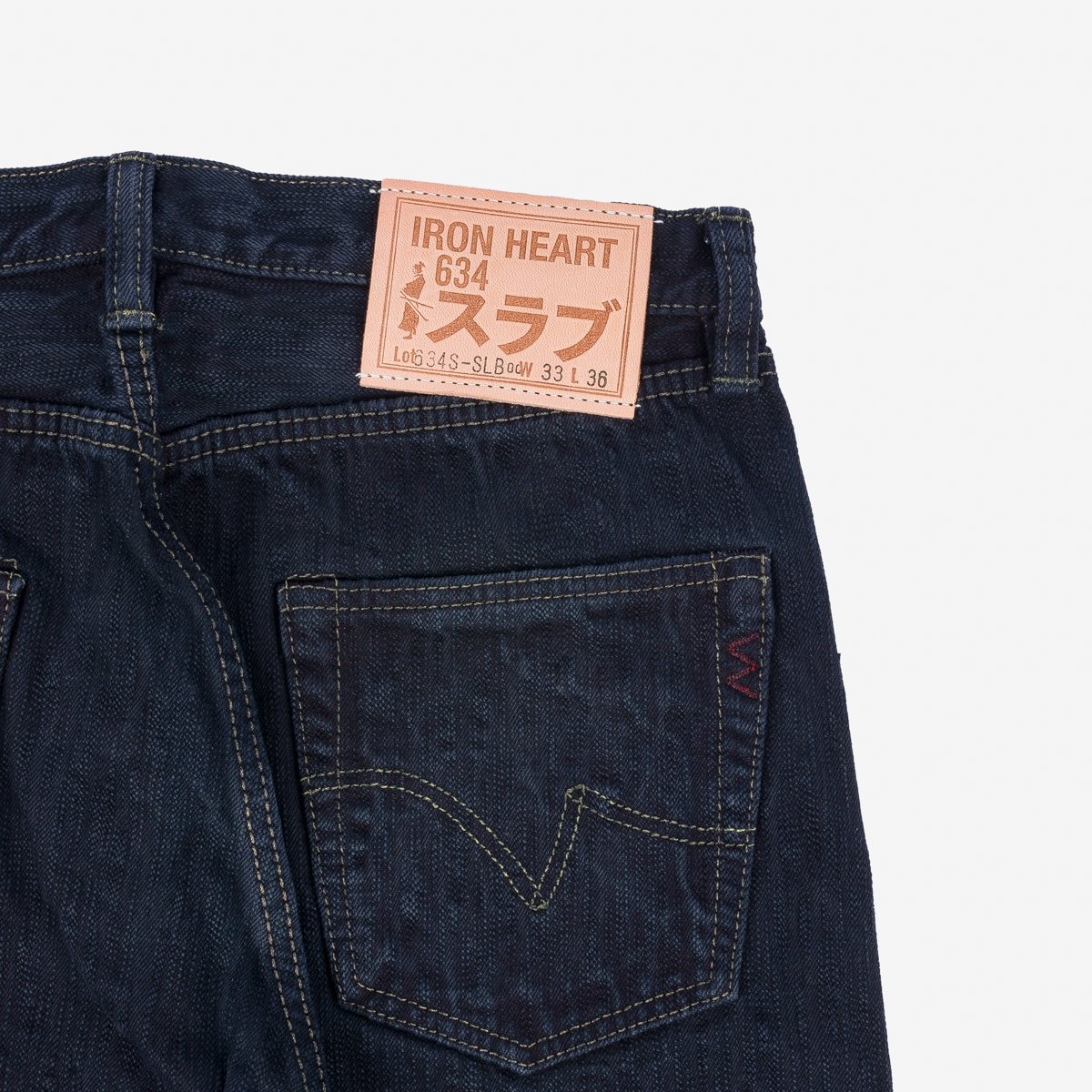IH-634S-SLBod 16oz Slubby Selvedge Denim Straight Cut Jeans - Indigo Overdyed Black - 6