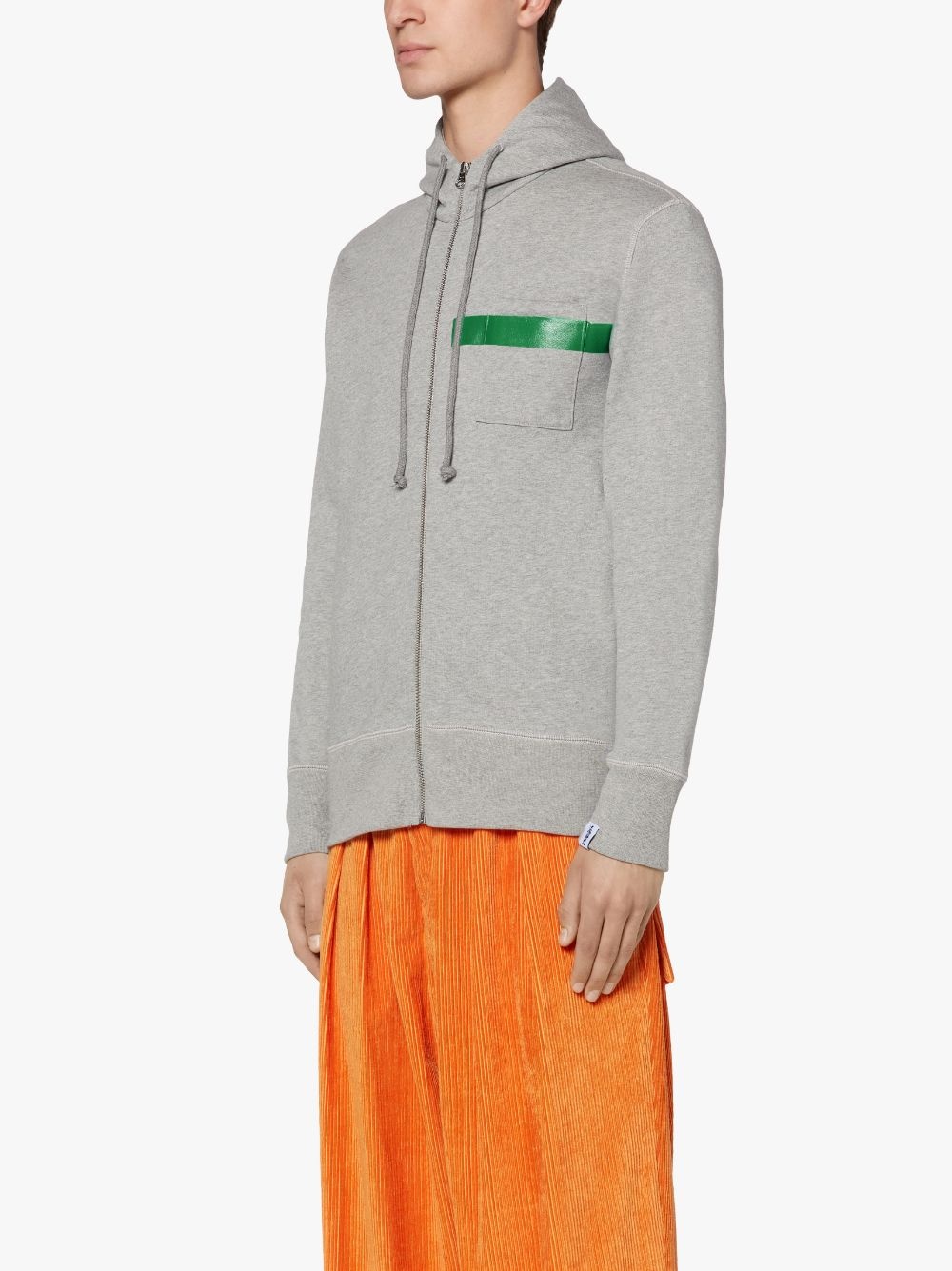 GREY X GREEN COTTON HOODED SWEATSHIRT | GJM-208 - 3